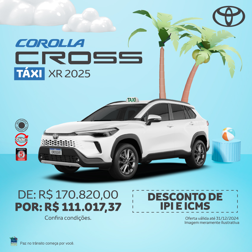 Venda Direta - Taxi Corolla Cross - Dez/24