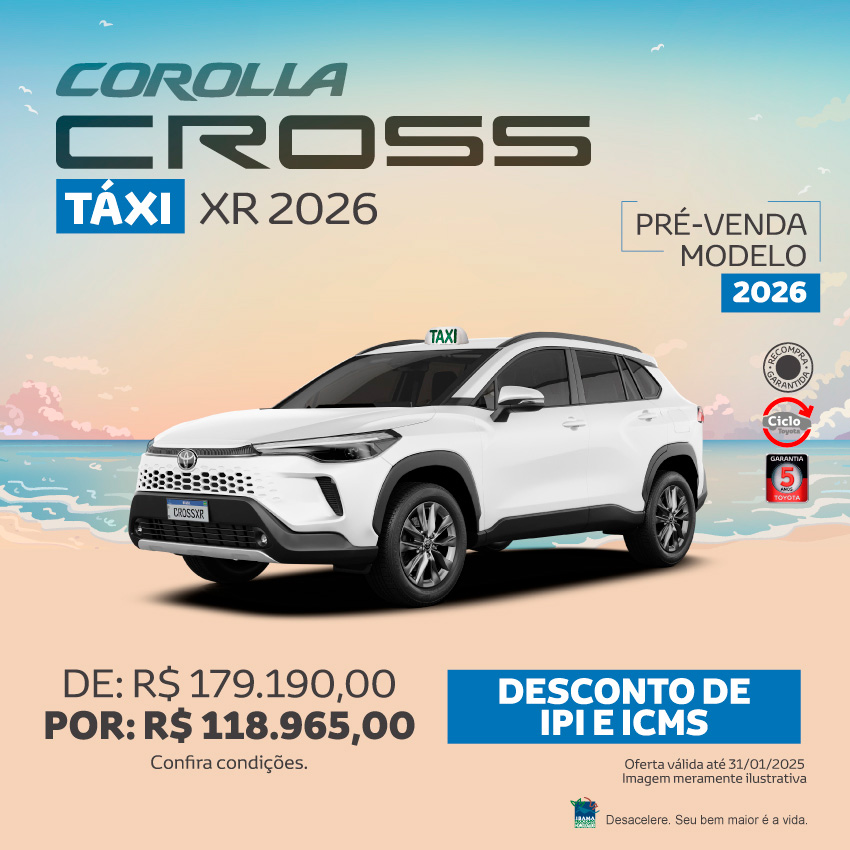 Venda Direta - Taxi Corolla Cross - Jan/25